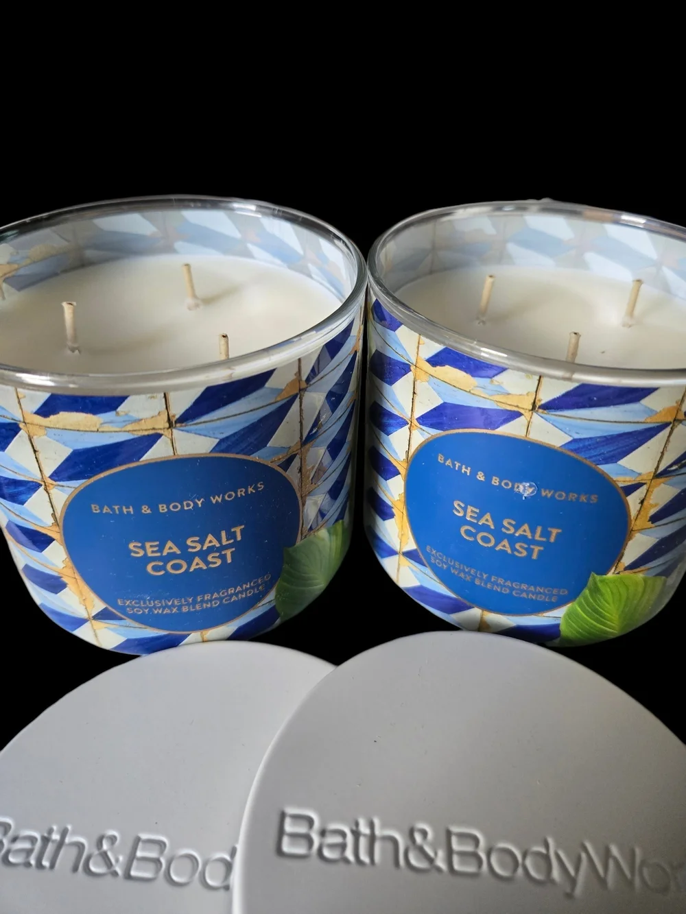 2pc Bath & Body Works Sea Salt Coast 3-Wick Candles - NEW!!!